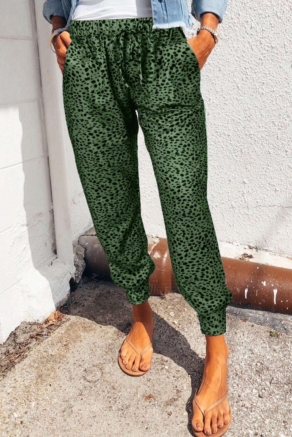 Women’s Leopard Print Joggers with Pockets