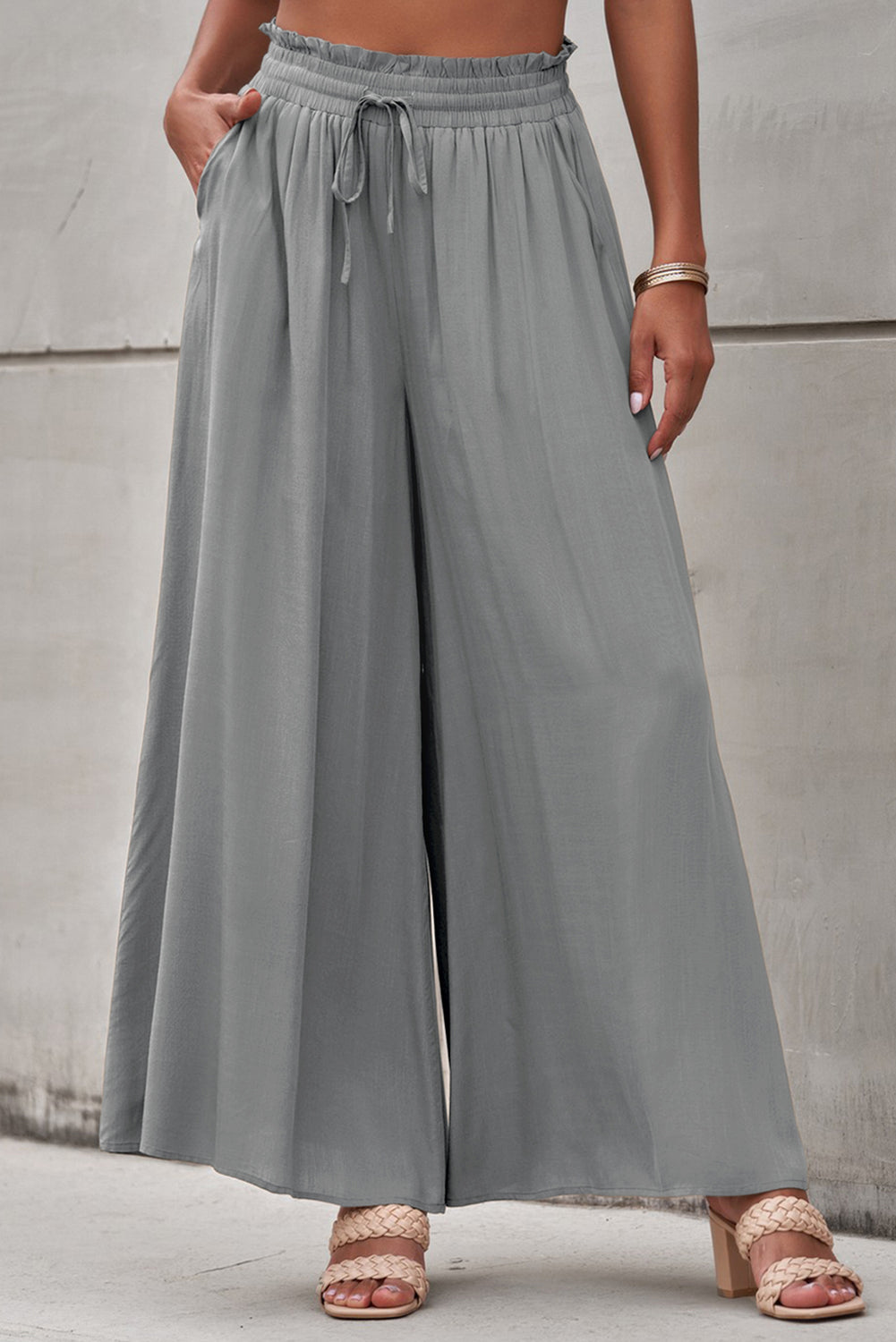 Women’s Drawstring Waist Wide Leg Pants