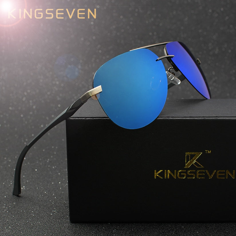 Men’s KINGSEVEN Aluminum Magnesium Polarized Mirror Sunglasses