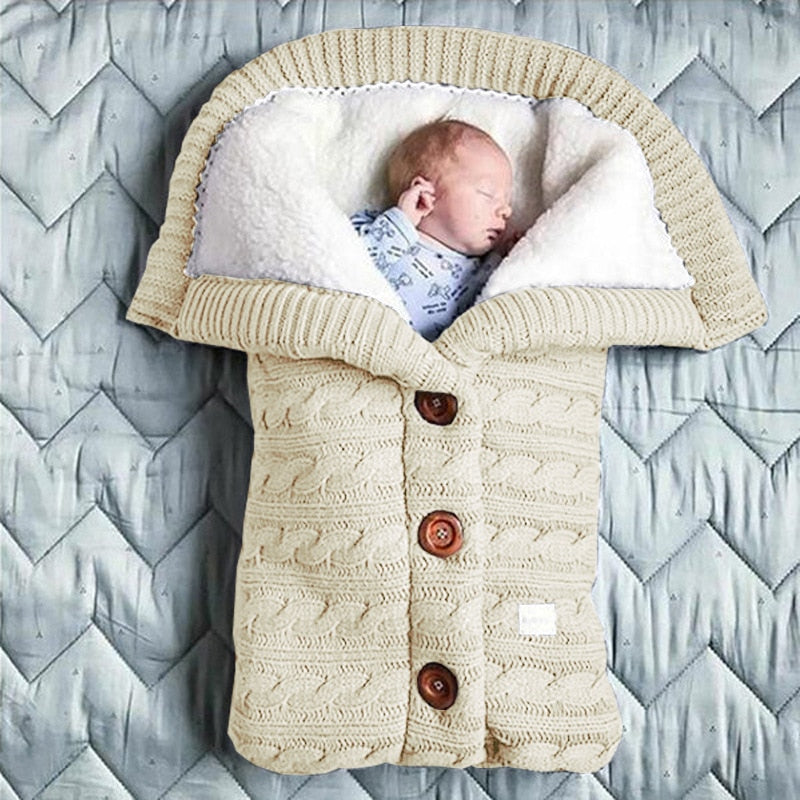 Children’s Newborn Baby Winter Warm Sleeping Bag/Knit Swaddle Wrap