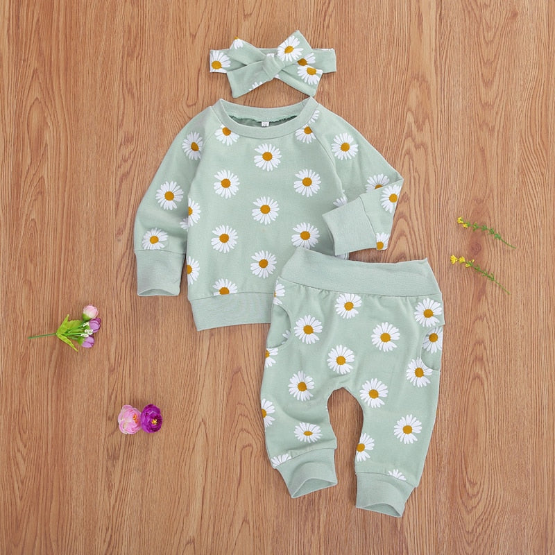 Children’s Girls Daisy Printed Clothing Set