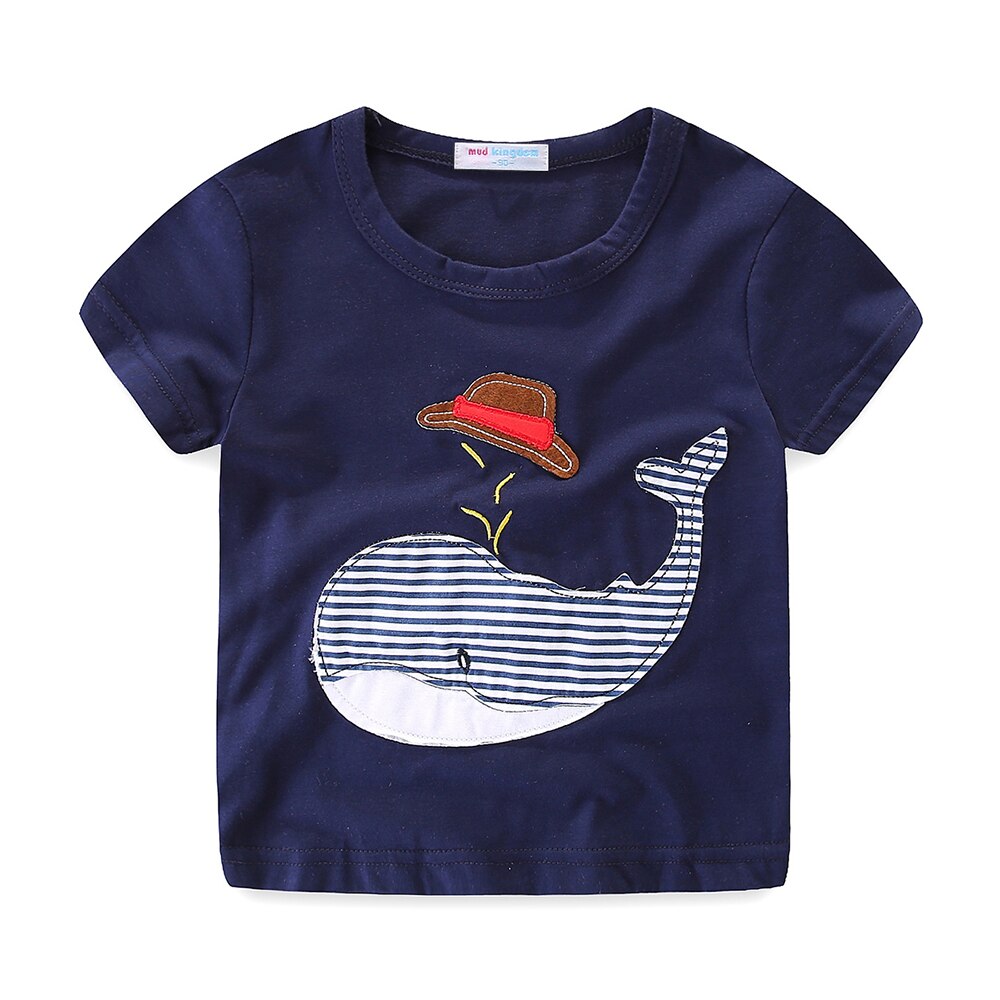 Kids Boys Whale Pattern T-Shirt and Striped Summer Shorts Set