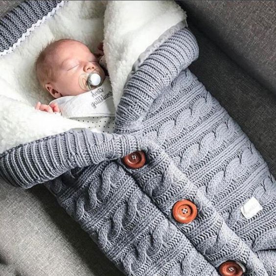 Children’s Newborn Baby Winter Warm Sleeping Bag /Knit Swaddle Wrap