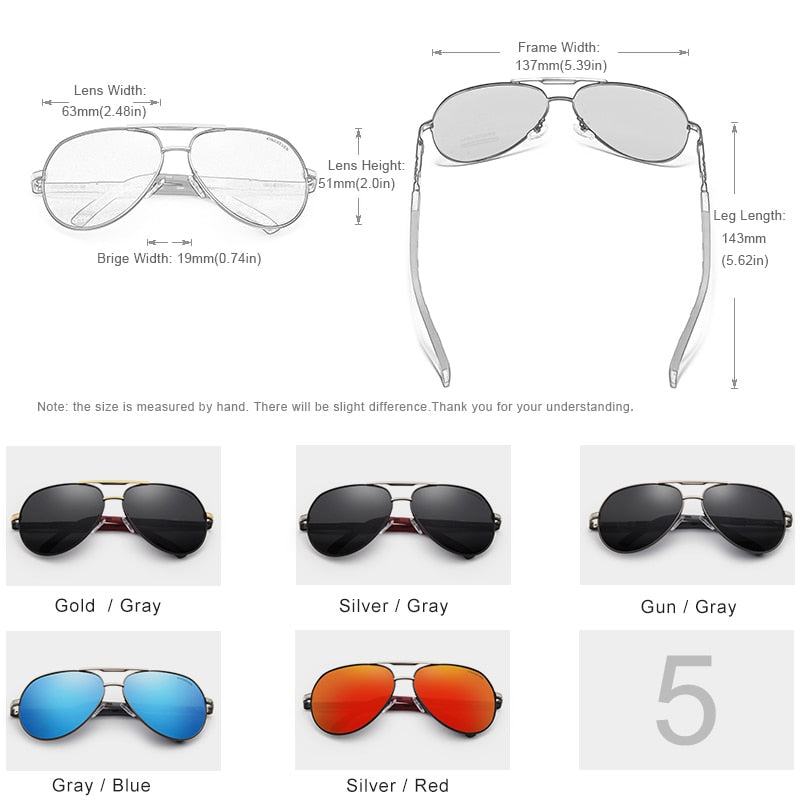 Men’s KINGSEVEN Aluminum Magnesium  Polarized Mirror Coating Sunglasses