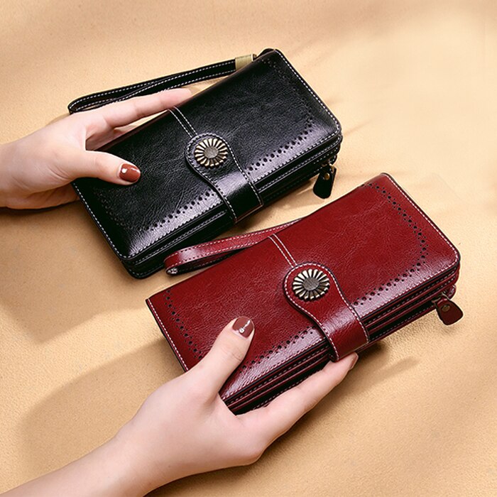 Women Leather Wallet Long