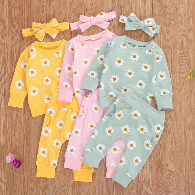 Children’s Girls Daisy Printed Clothing Set