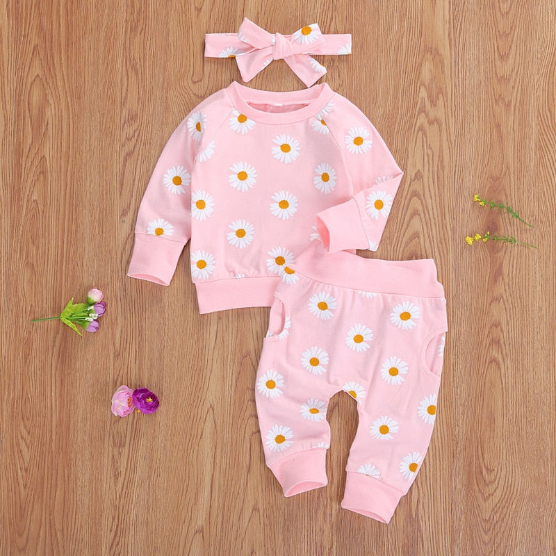 Children’s Girls Daisy Printed Clothing Set