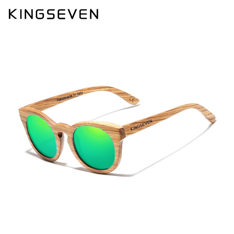 Men’s KINGSEVEN Wood Sunglassess Full Frame 100% Polarized Mirror Coated Lenses