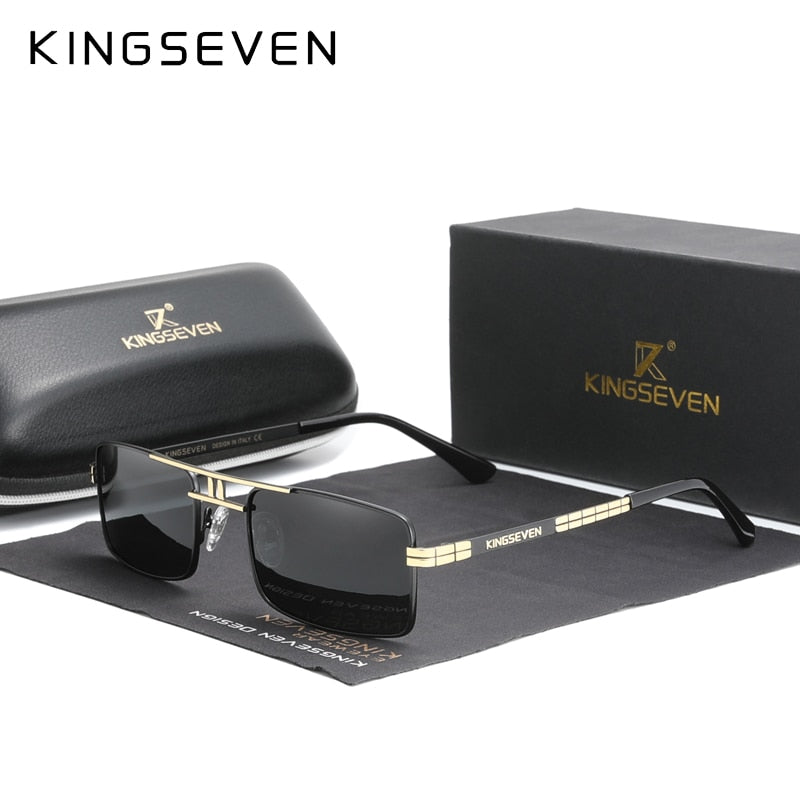 Men’s KINGSEVEN Polarized Sunglasses Stainless Steel Vintage Frame