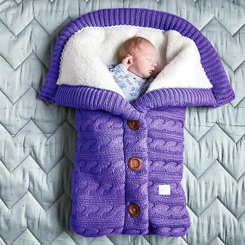 Children’s Newborn Baby Winter Warm Sleeping Bag/Knit Swaddle Wrap