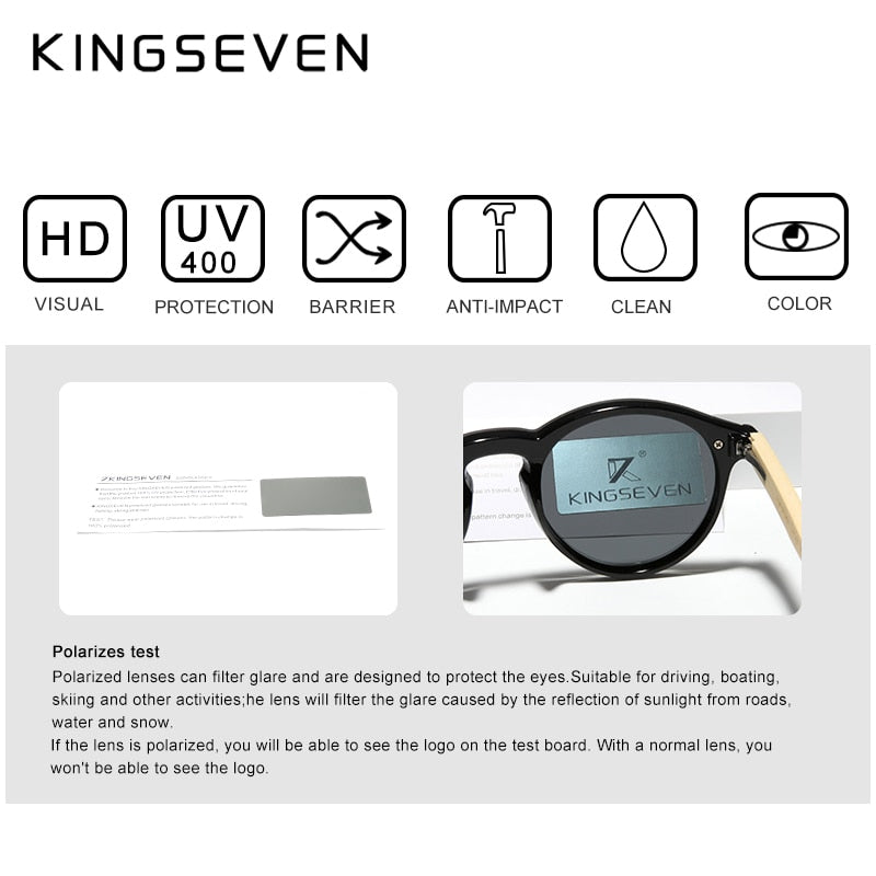 Men’s KINGSEVEN Bamboo Series Polarized  Sunglasses UV400 Protection
