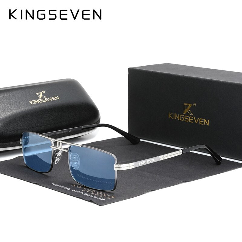 Men’s KINGSEVEN Polarized Sunglasses Stainless Steel Vintage Frame