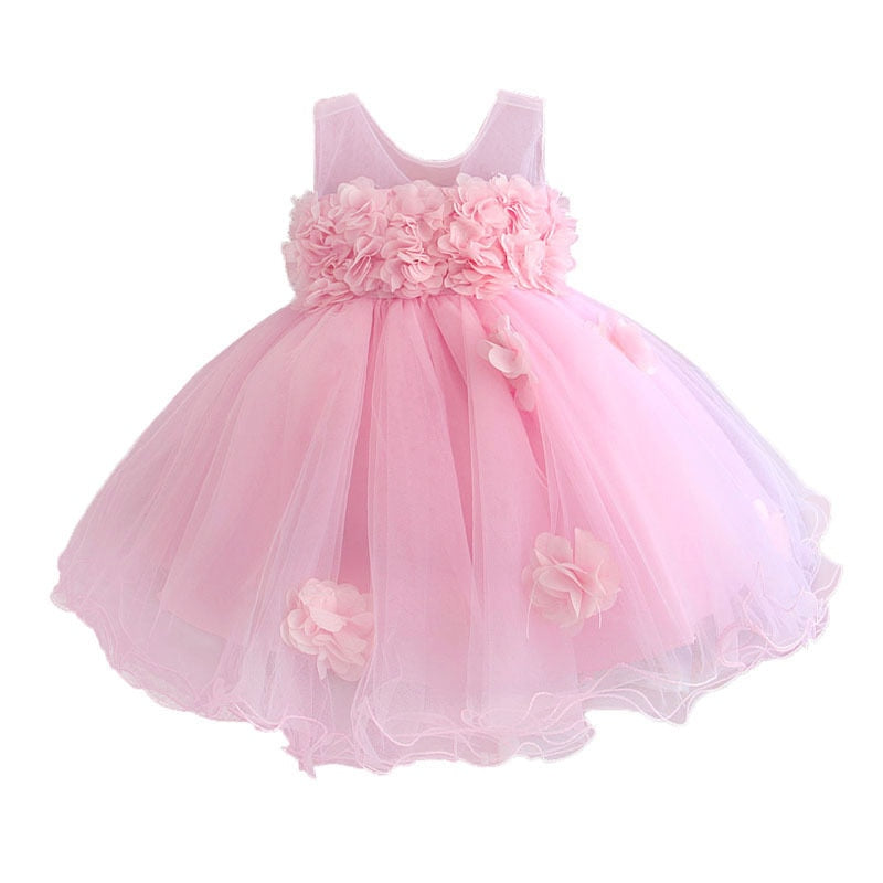 Children’s Girls Lace Flower Party Dress
