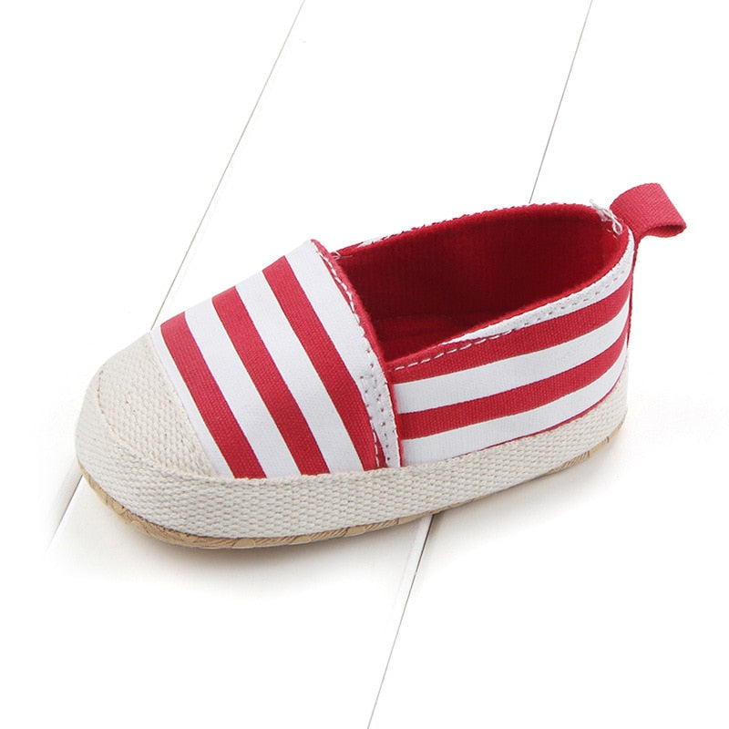 Children’s Boys Girls Striped First Walkers Soft Sole Shoes