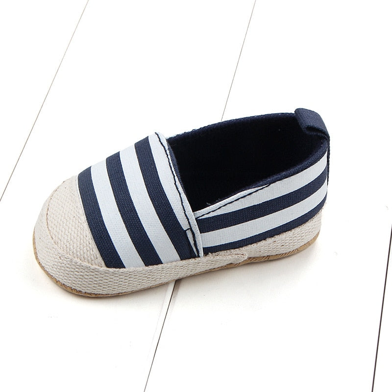 Children’s Boys Girls Striped First Walkers Soft Sole Shoes