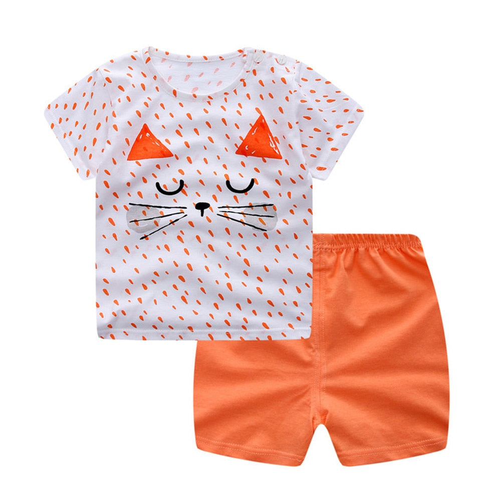 Children’s Boys Girls Clothes T-Shirt +Shorts Set