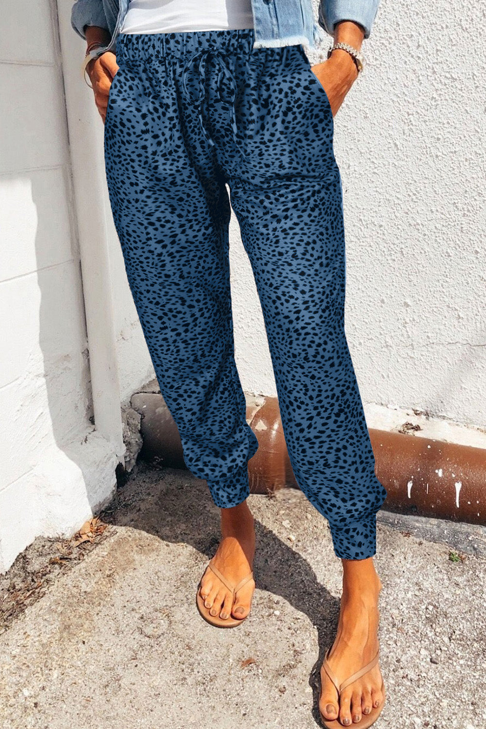 Women’s Leopard Print Joggers with Pockets