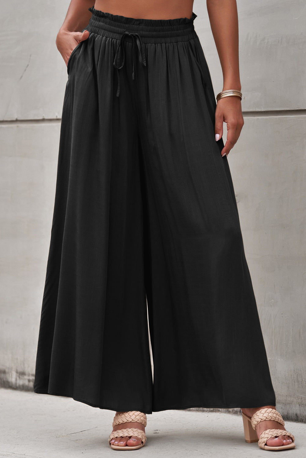 Women’s Drawstring Waist Wide Leg Pants