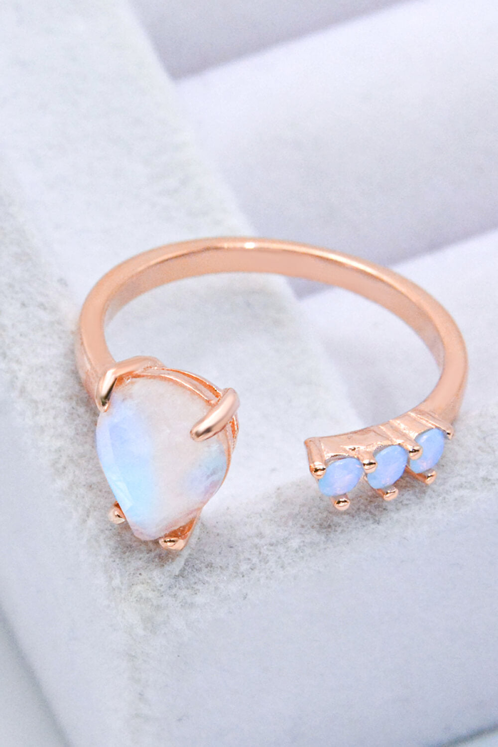 Women’s 18K Rose Gold-Plated Moonstone Open Ring