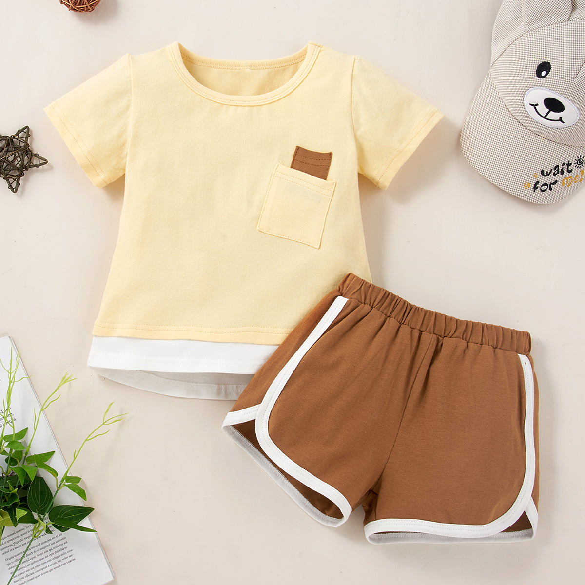 Children’s Boys Girls Round Neck Short Sleeve T-Shirt and Shorts Set
