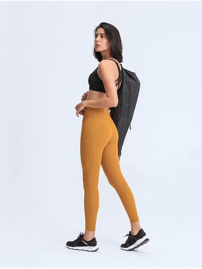 Women’s Double Take Wide Waistband Leggings with Pockets