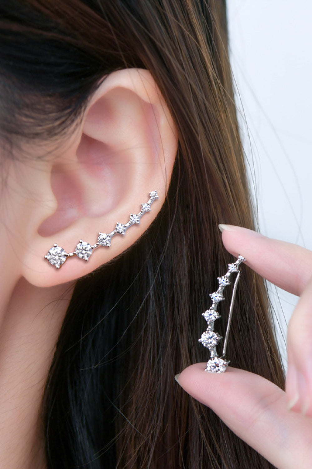 Women’s 1.9 Carat Moissanite 925 Sterling Silver Earrings