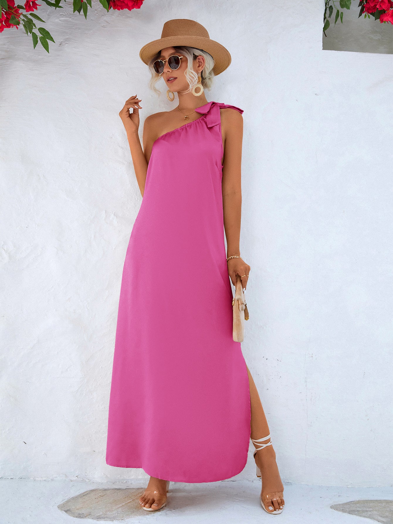 Women’s One-Shoulder Slit Maxi Dress