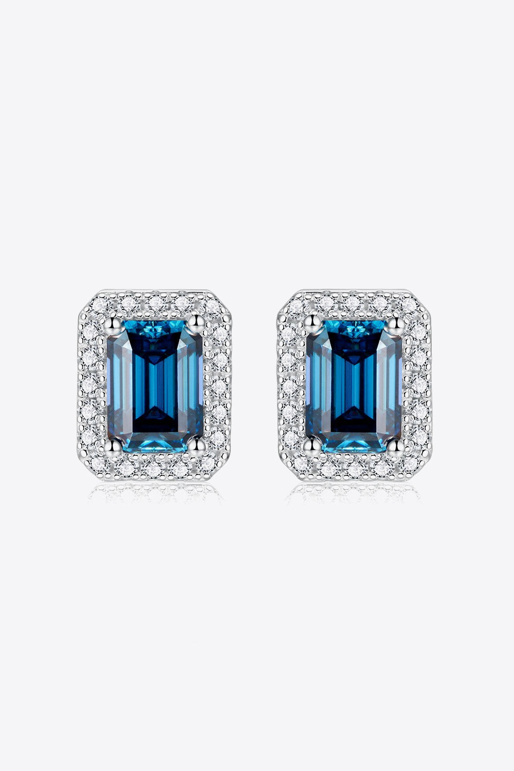 Women’s 2 Carat Moissanite Stud Earrings in Indigo