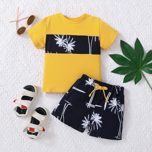 Children’s Boys Graphic Tee and Printed Shorts Set