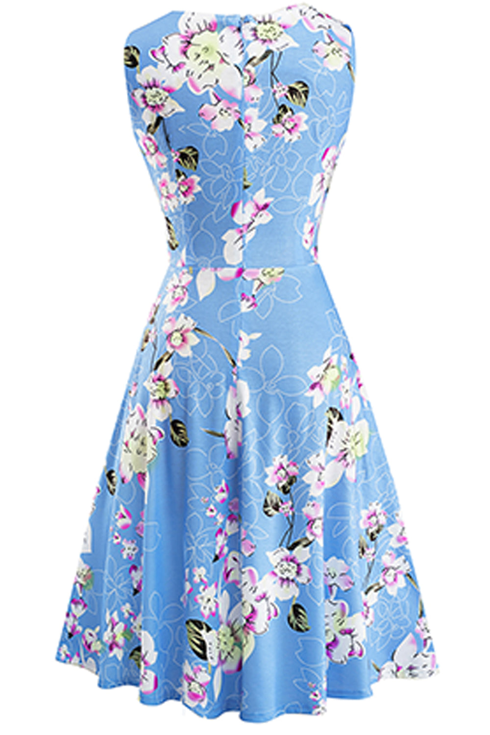 Women’s Printed Smocked Waist Sleeveless Dress
