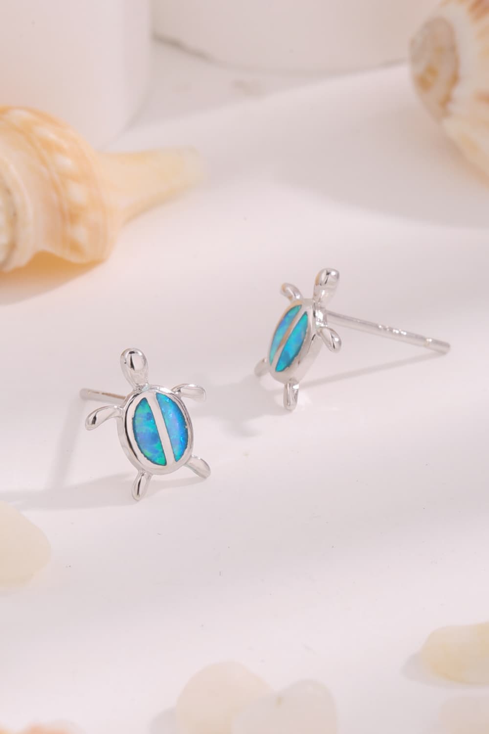 Women’s Opal Turtle 925 Sterling Silver Stud Earrings