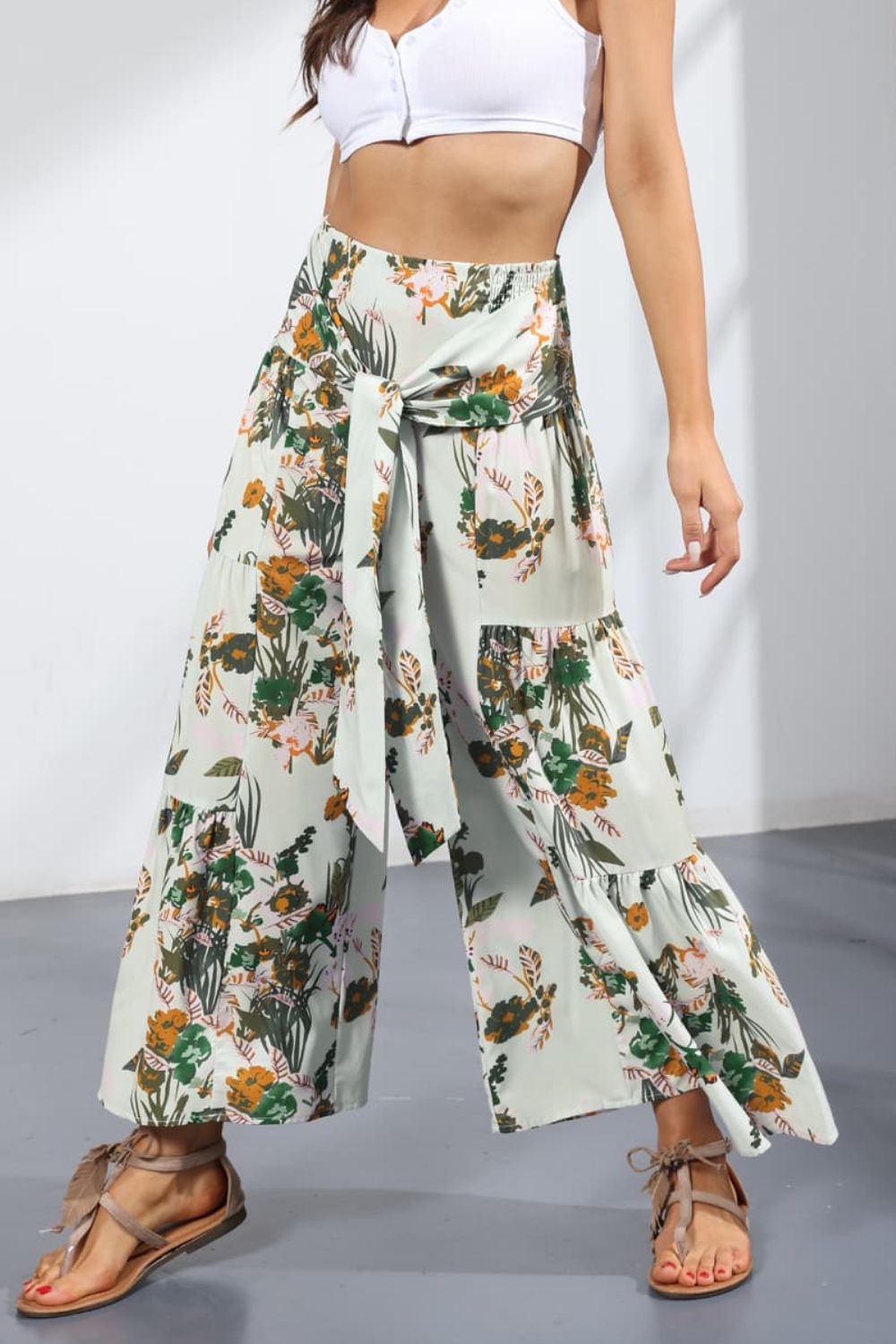 Women’s Printed Tie-Front Culottes