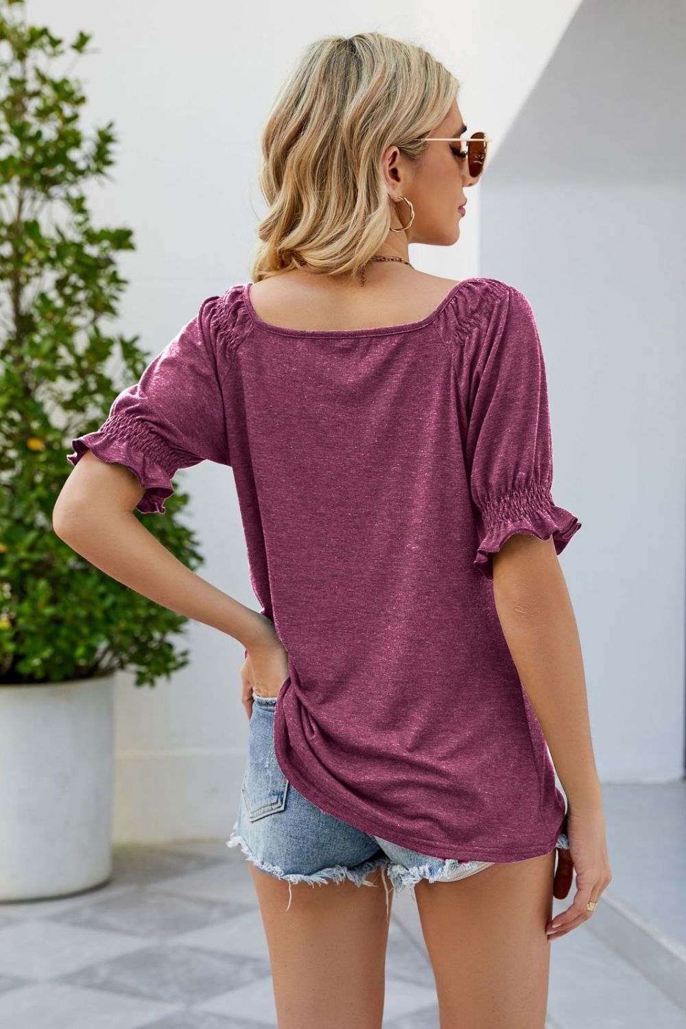 Women’s Short Flounce Sleeve Top