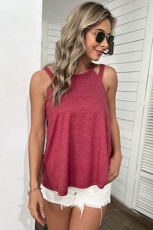 Women’s Cutout Round Neck Sleeveless Top