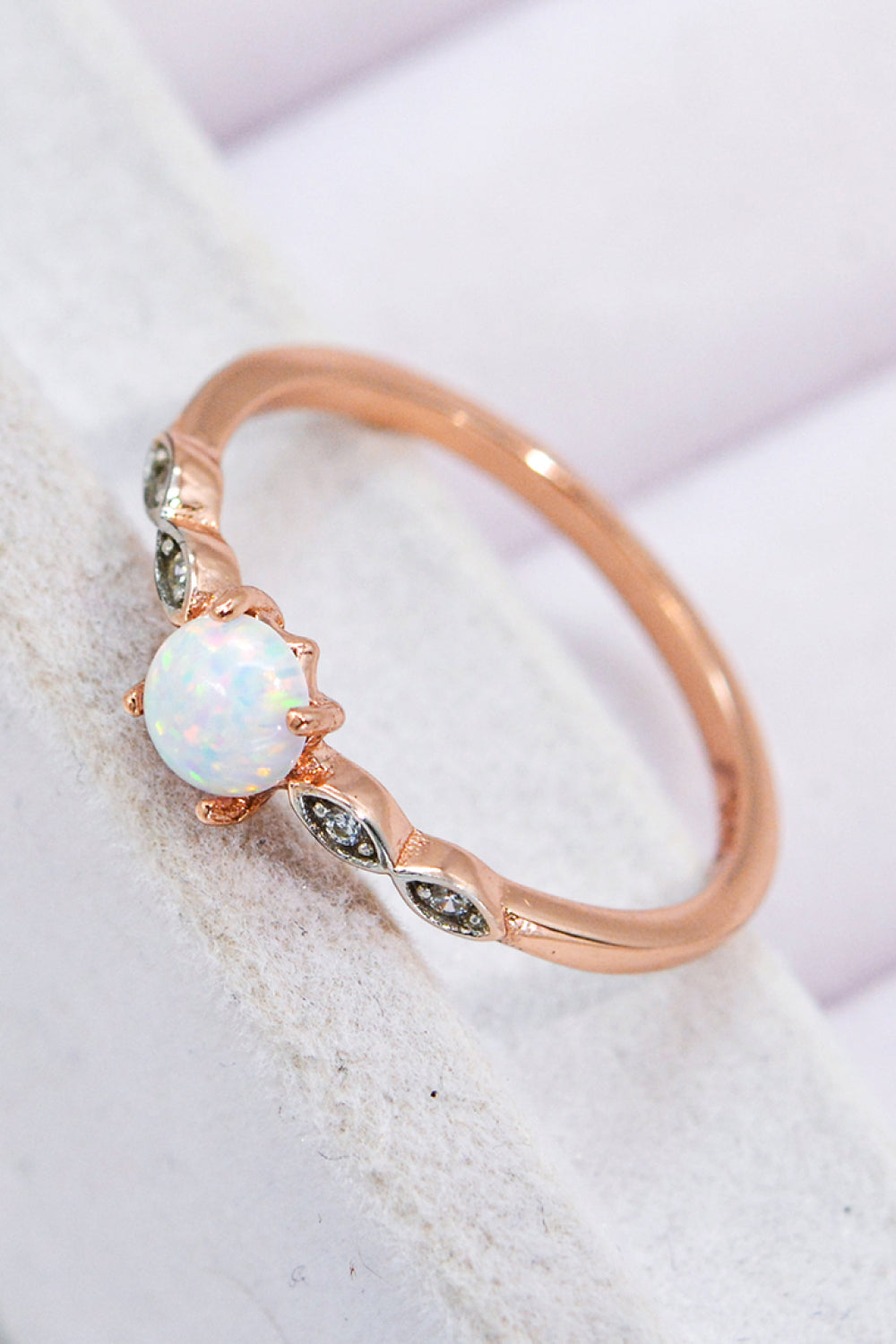 Women’s Opal Contrast Platinum-Plated Ring