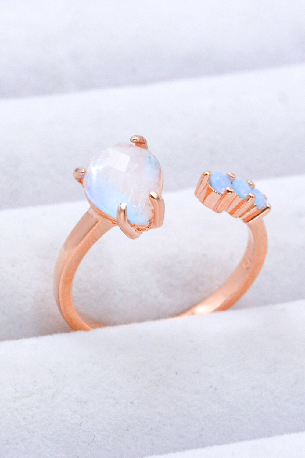 Women’s 18K Rose Gold-Plated Moonstone Open Ring