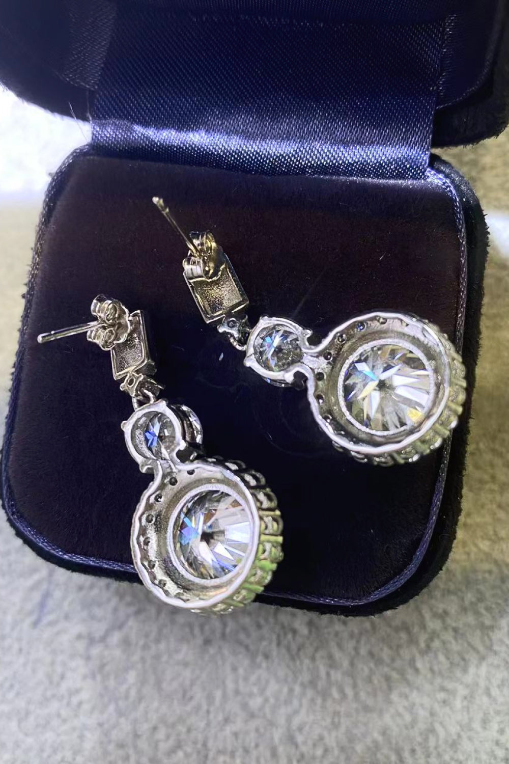 Women’s Moissanite 18K Platinum-Plated Drop Earrings