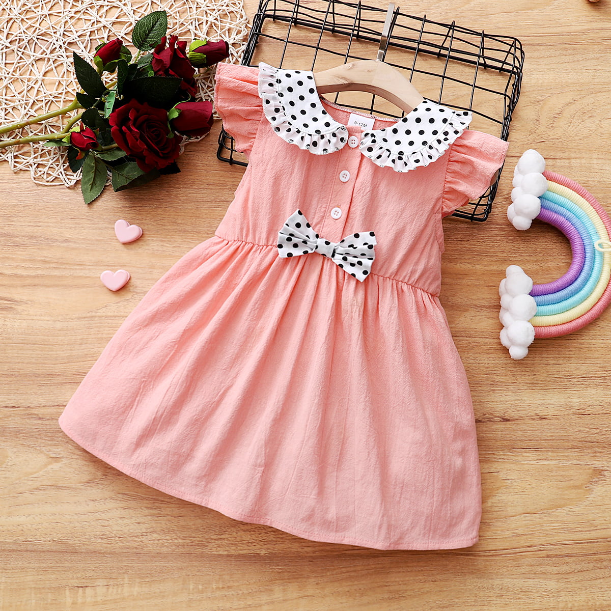 Children’s Girls Polka Dot Bow Detail Dress