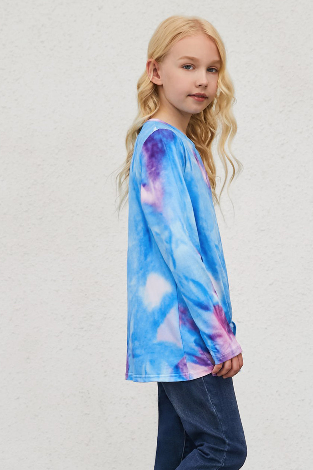 Children’s Girls Tie-Dye Twist Front Long Sleeve Top