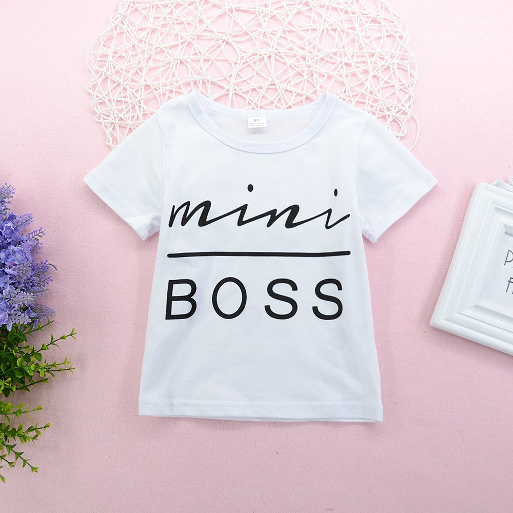 Children’s Girls MINI BOSS Graphic Tee and Skirt Set