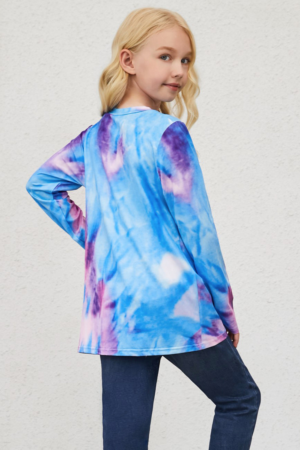 Children’s Girls Tie-Dye Twist Front Long Sleeve Top