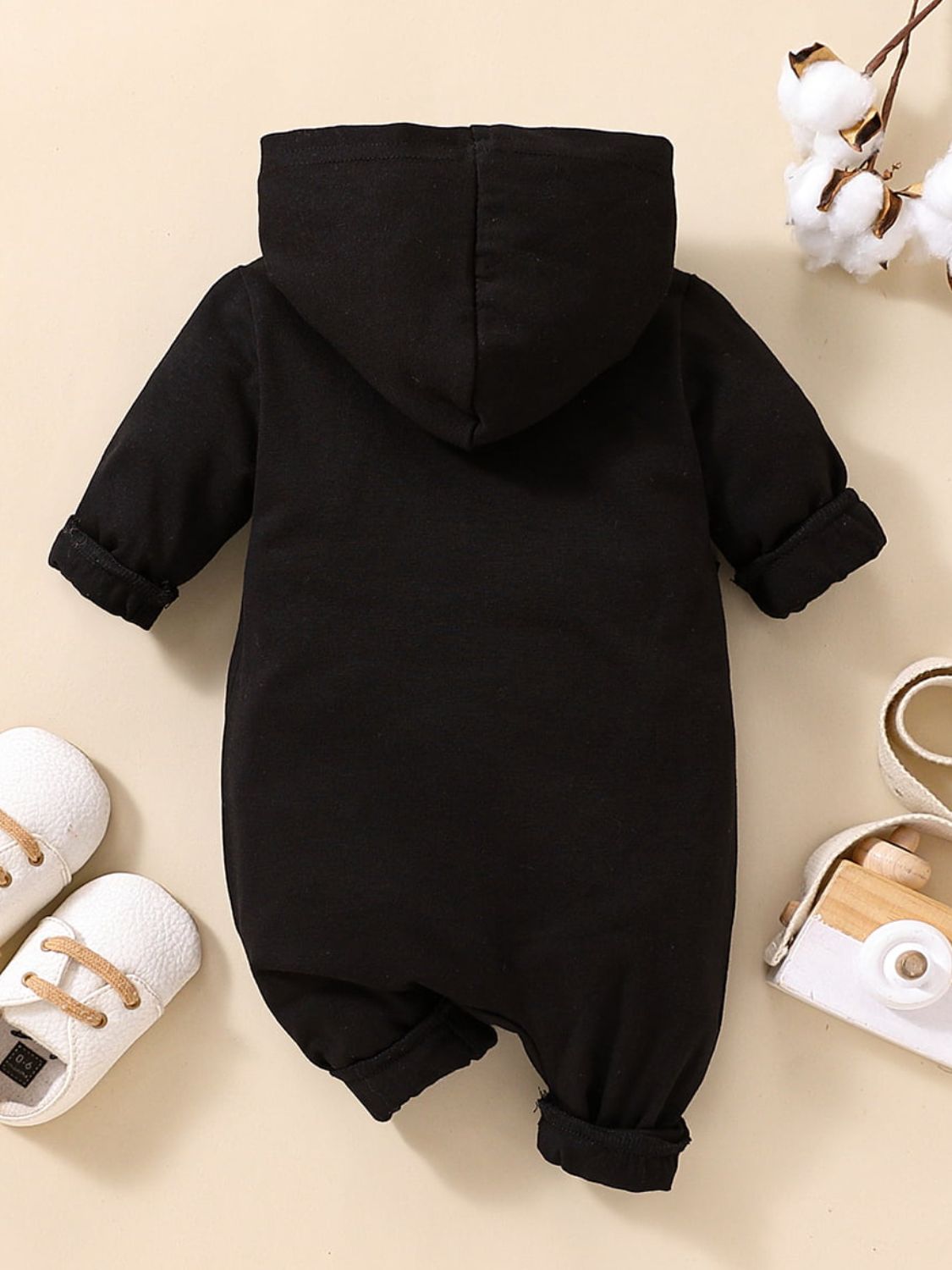 Baby Boy LITTLE BOSS Graphic Hooded Jumpsuit