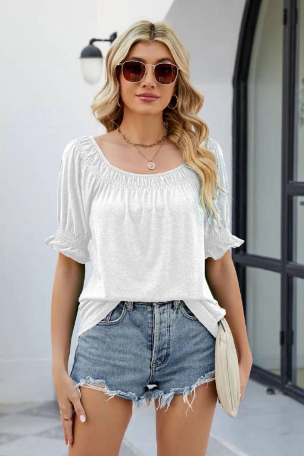 Women’s Short Flounce Sleeve Top