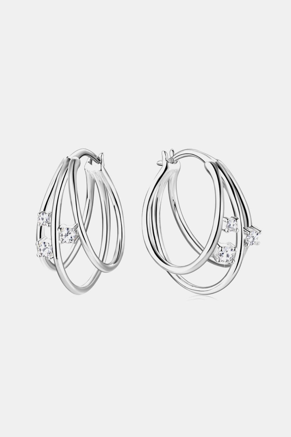 Women’s Moissanite 925 Sterling Silver Layered Earrings