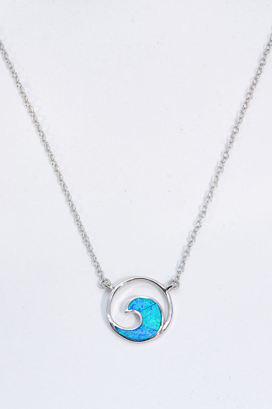 Women’s Opal Wave Pendant Necklace