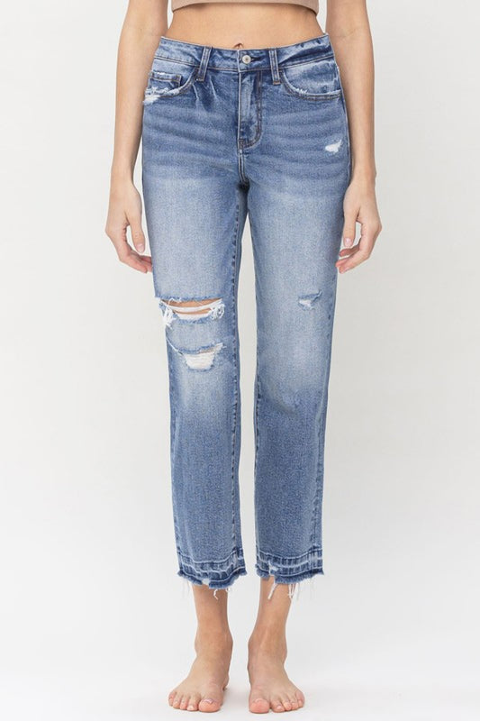 Women’s Lovervet Full Size Lena High Rise Crop Straight Jeans