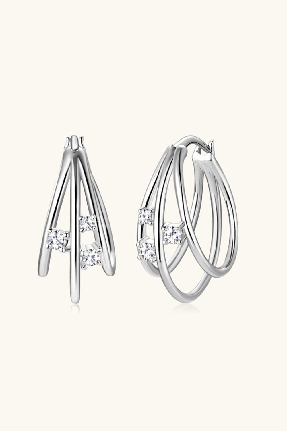 Women’s Moissanite 925 Sterling Silver Layered Earrings