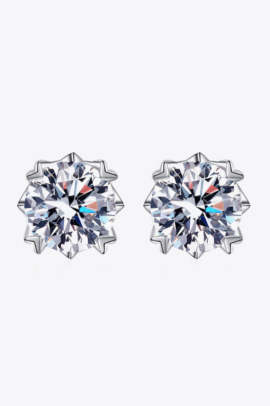 Women’s  925 Sterling Silver 4 Carat Moissanite Stud Earrings