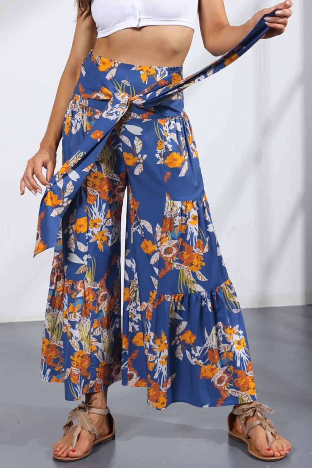 Women’s Printed Tie-Front Culottes