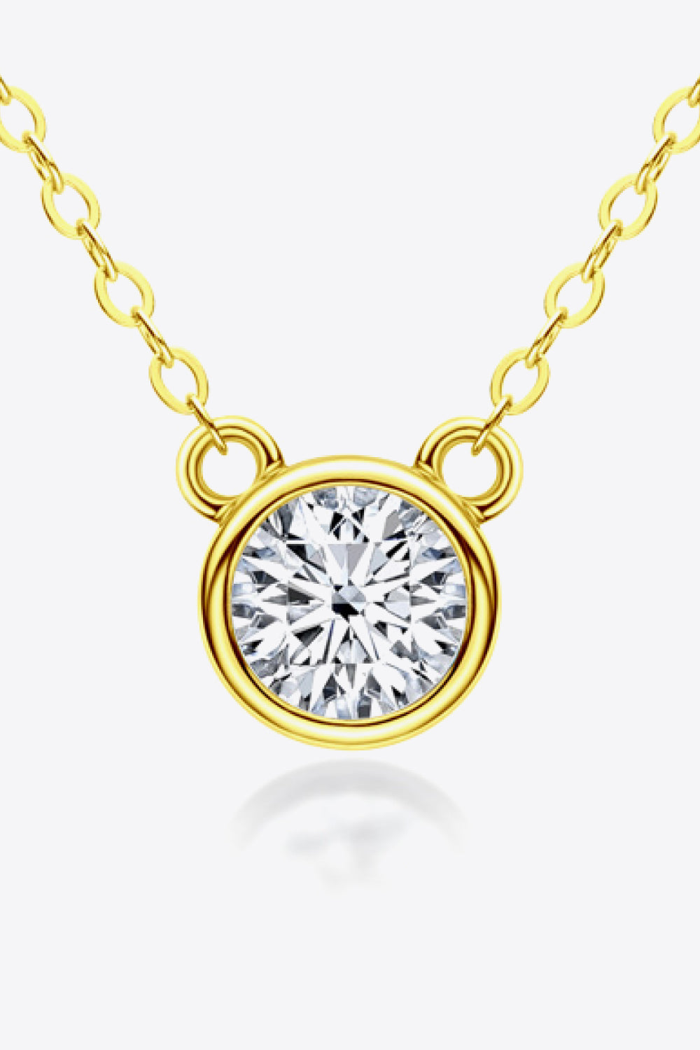 Women’s 925 Sterling Silver 1 Carat Moissanite Round Pendant Necklace